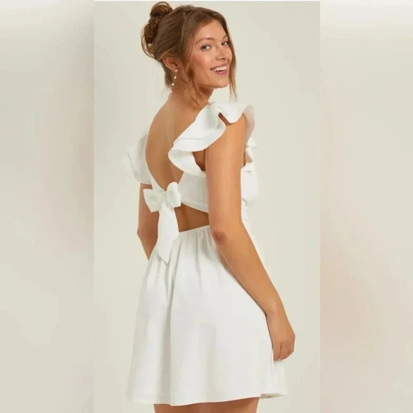 Altar'd State White Corrine Mini Dress NWT - Picture 3 of 6